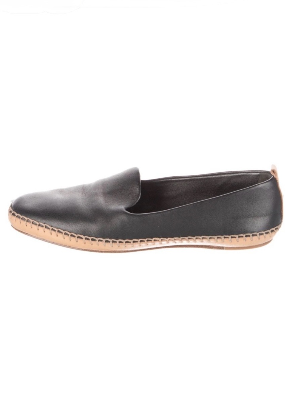 Veronica Beard Black Leather Espadrille Flats Size 10